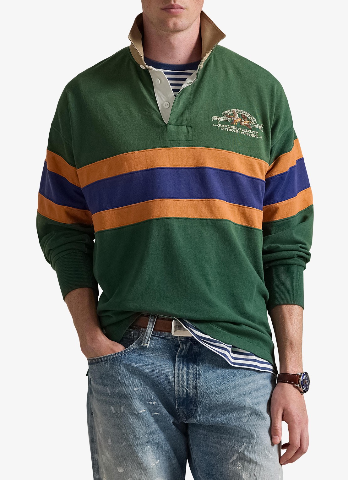 Ralph Lauren Sweater met polokraag - detail 2 grass green / groen