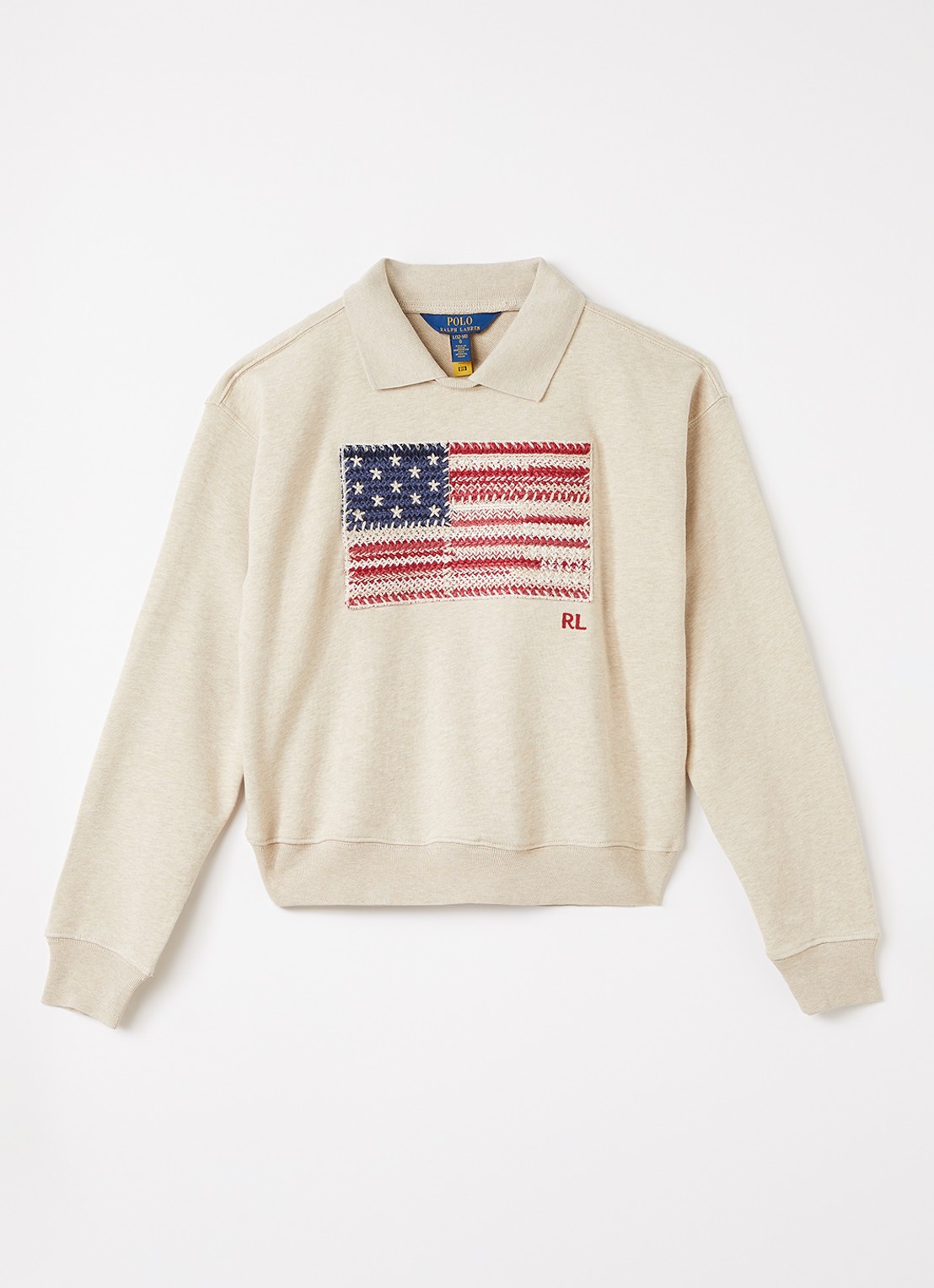 Ralph Lauren Sweater met print - voorkant beige