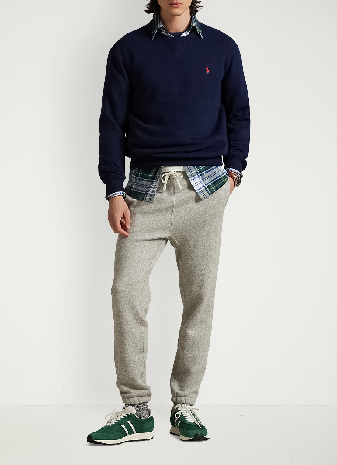 Ralph Lauren Sweater met ronde hals en logoborduring - voorkant 2 cruise navy