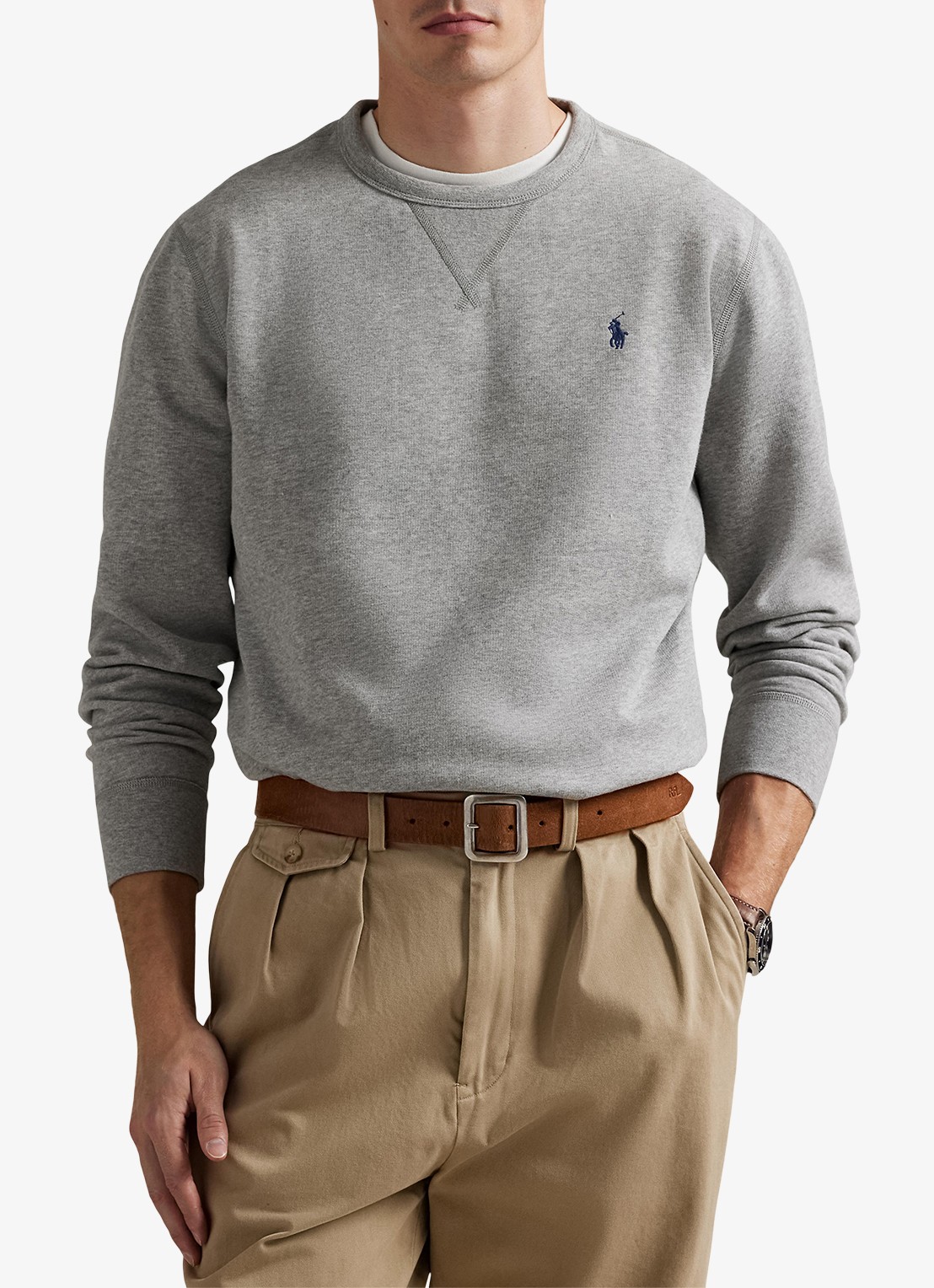 Ralph Lauren Sweater met ronde hals en logoborduring - detail 4 andover heather
