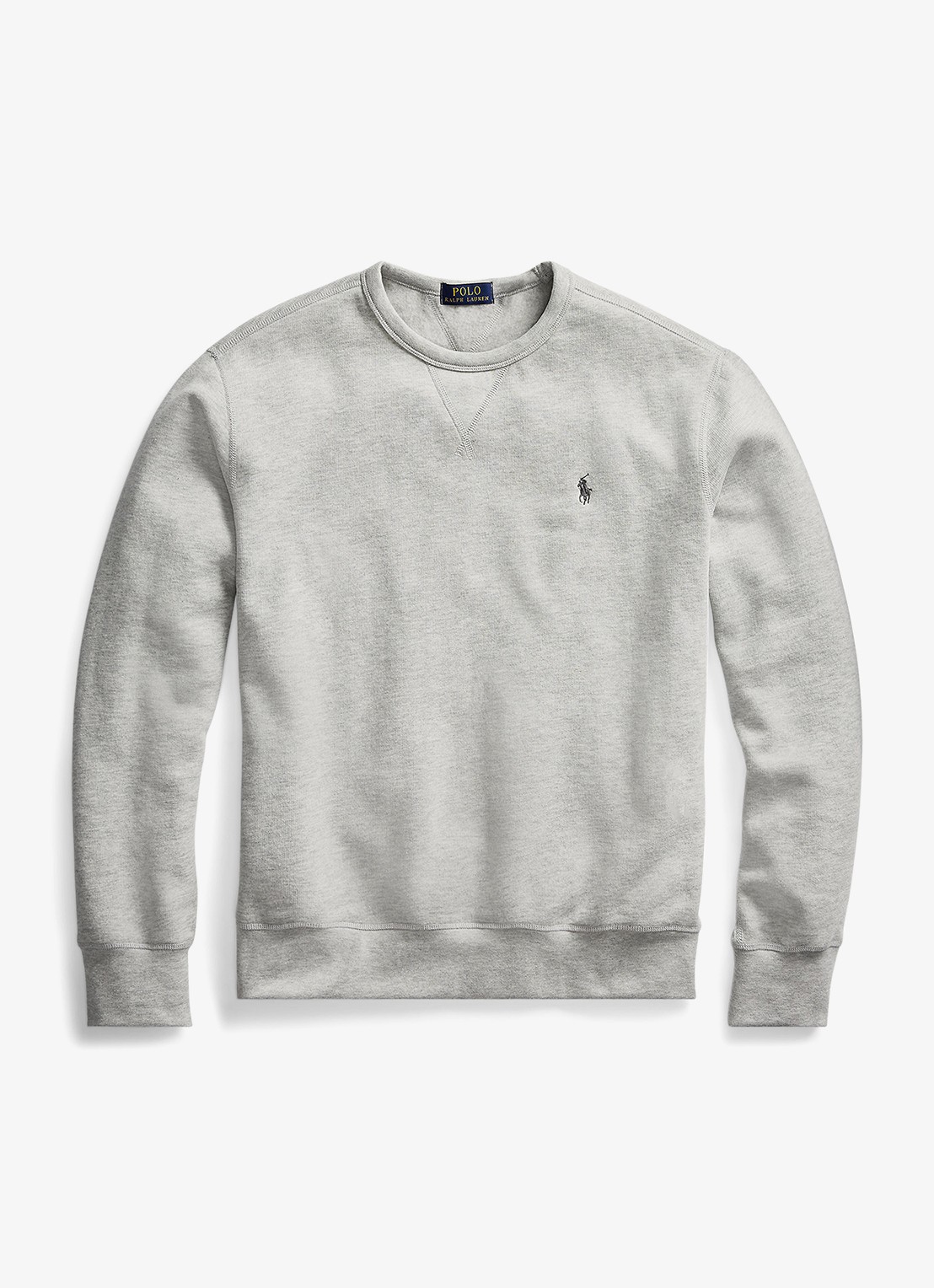 Ralph Lauren Sweater met ronde hals en logoborduring - voorkant andover heather