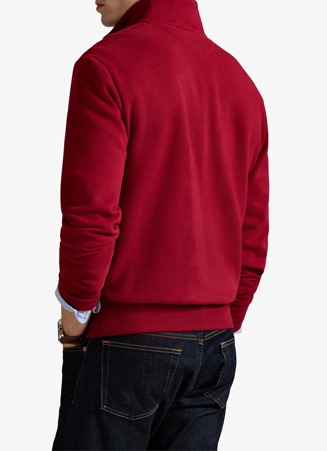 Ralph Lauren Sweater van fleece met logoborduring - achterkant 5 holiday red / rood