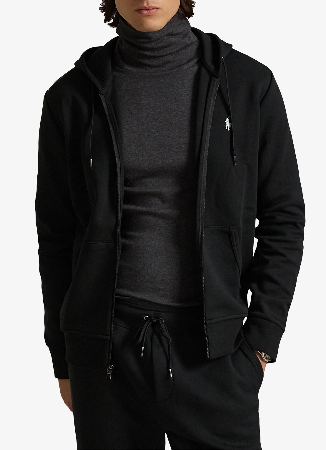 Ralph Lauren Sweatvest met capuchon en logoborduring  - detail 3 polo black