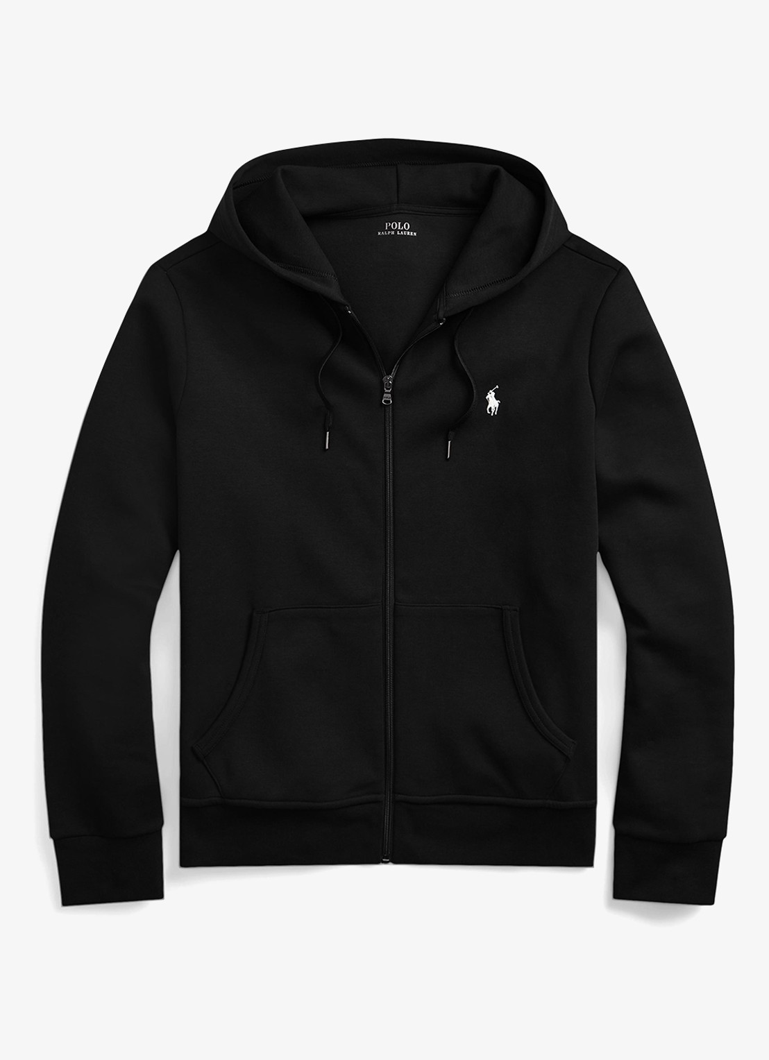 Ralph Lauren Sweatvest met capuchon en logoborduring  - voorkant polo black