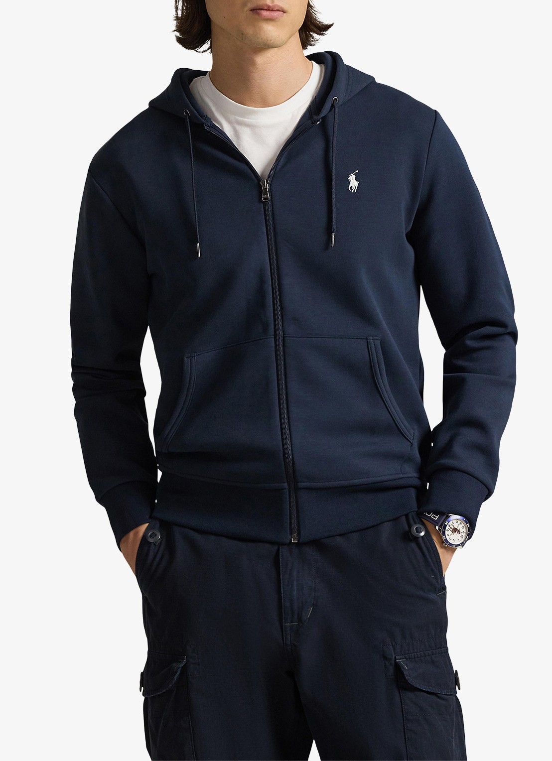 Ralph Lauren Sweatvest met capuchon en logoborduring  - detail 2 aviator navy