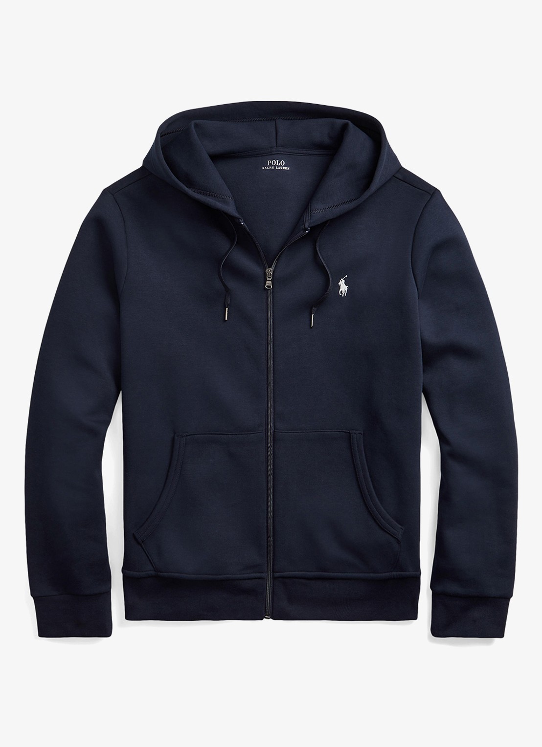 Ralph Lauren Sweatvest met capuchon en logoborduring  - voorkant 4 aviator navy