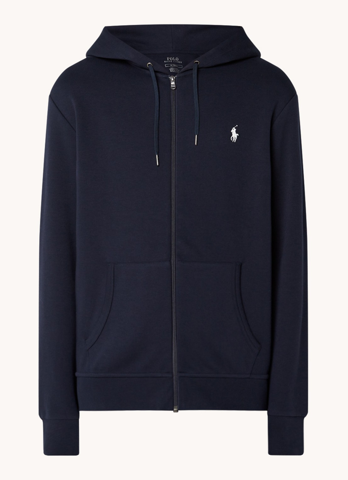 Ralph Lauren Sweatvest met capuchon en logoborduring  - voorkant 5 aviator navy