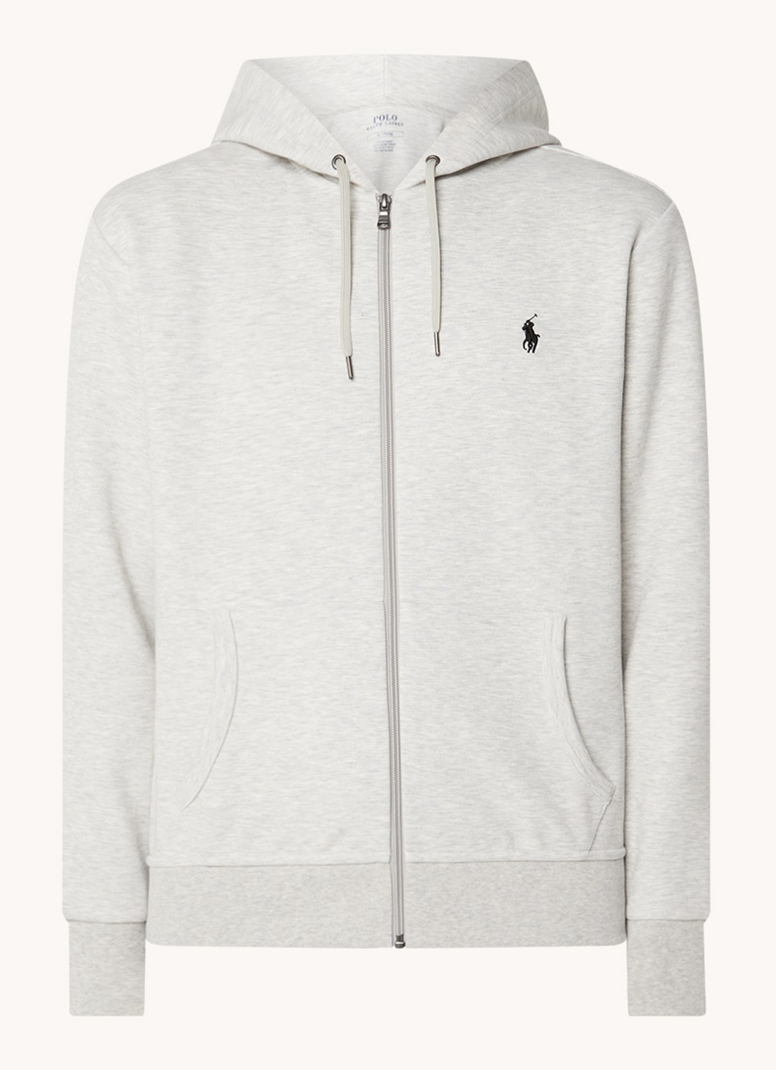 Ralph Lauren Sweatvest met capuchon en logoborduring  - voorkant 9 lt sport heather