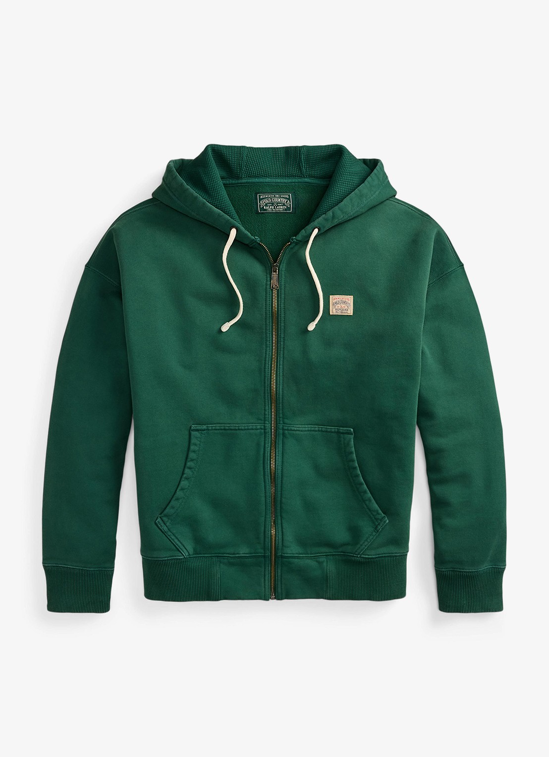 Ralph Lauren Sweatvest met capuchon en steekzakken - voorkant wood green-zyq0
