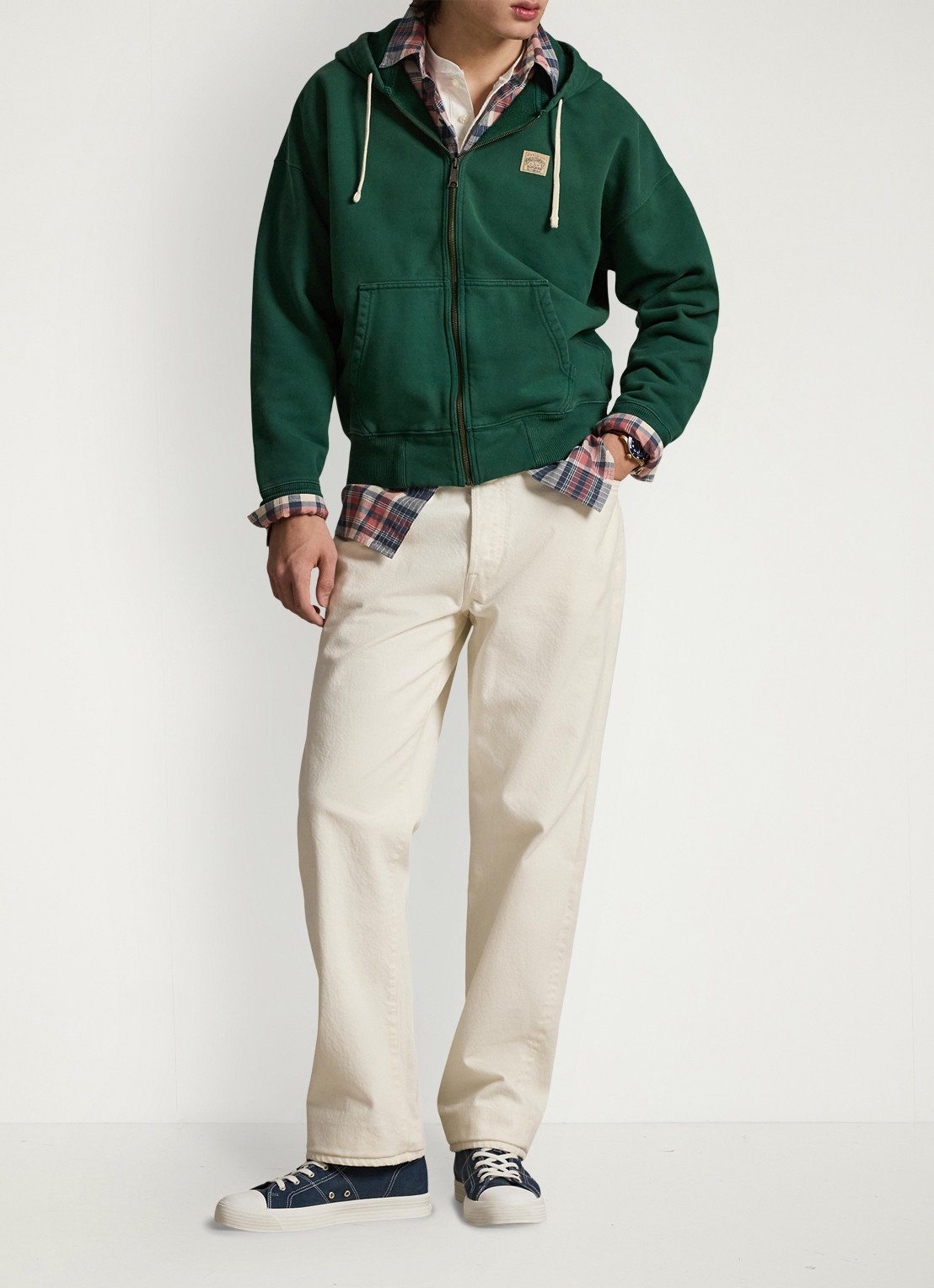 Ralph Lauren Sweatvest met capuchon en steekzakken - voorkant 2 wood green-zyq0