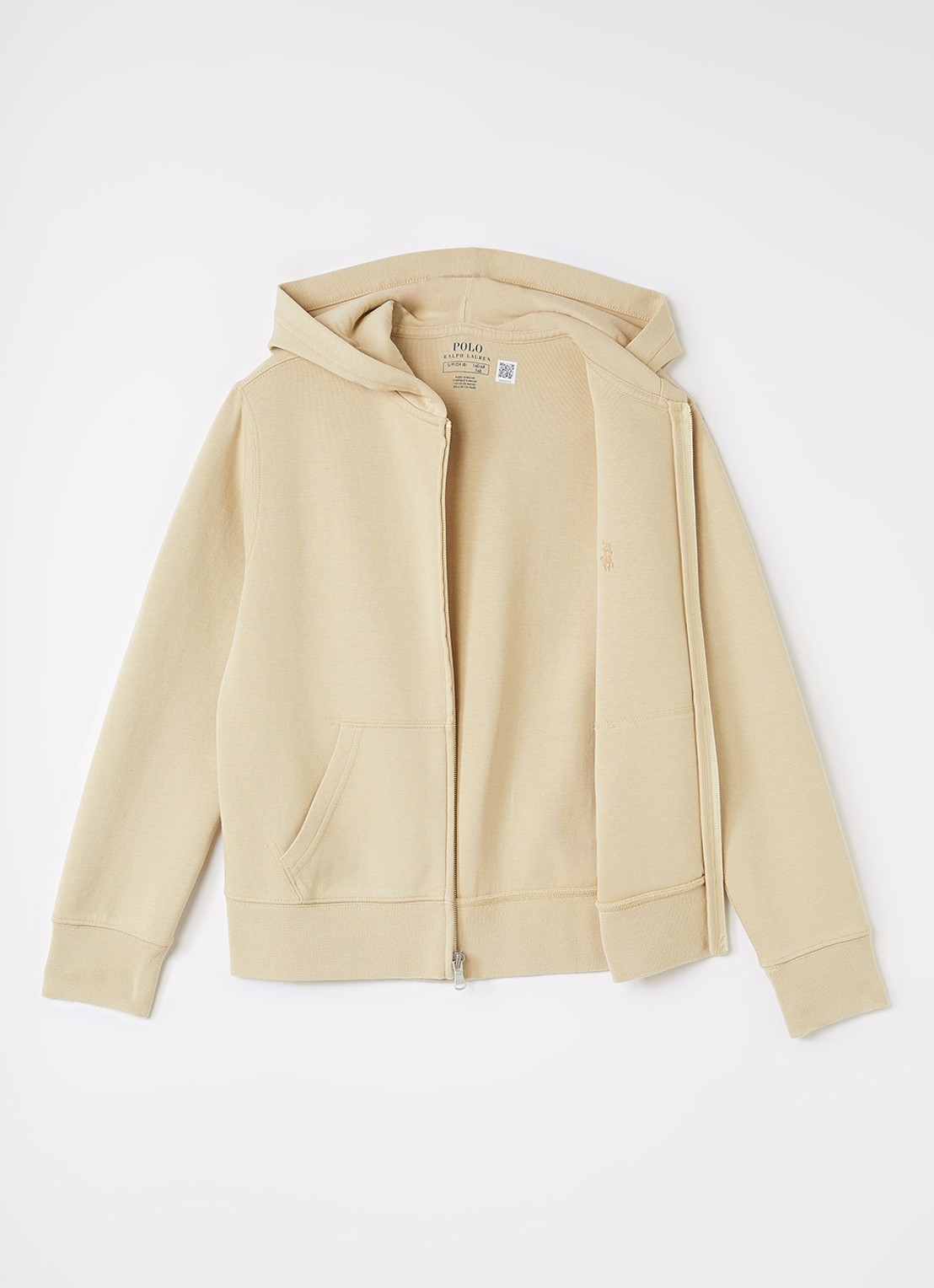 Ralph Lauren Sweatvest met capuchon - voorkant 2 beige
