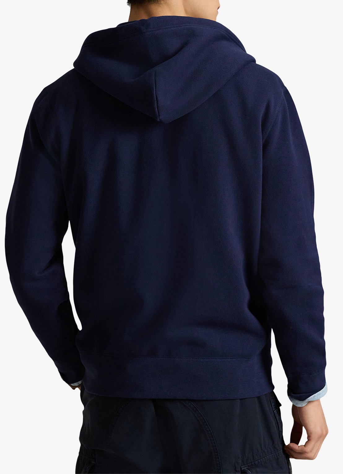 Ralph Lauren Sweatvest met logo en capuchon  - achterkant cruise navy / donkerblauw