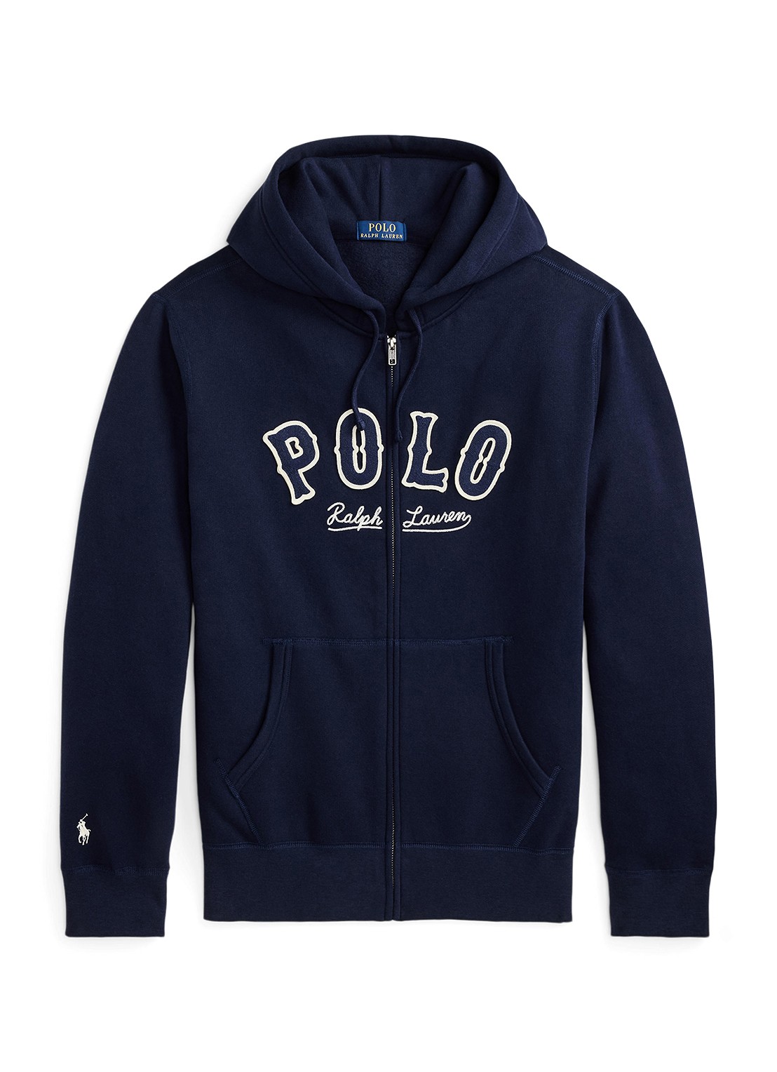 Ralph Lauren Sweatvest met logo en capuchon  - voorkant 4 cruise navy / donkerblauw
