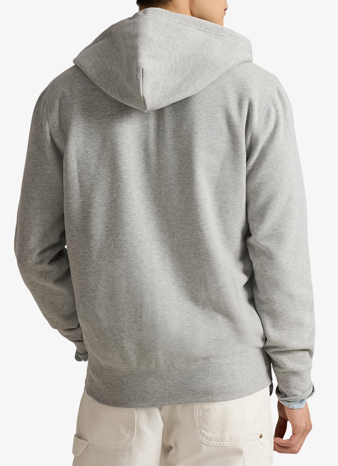 Ralph Lauren Sweatvest met logo en capuchon  - achterkant 3 andover heather / lichtgrijs