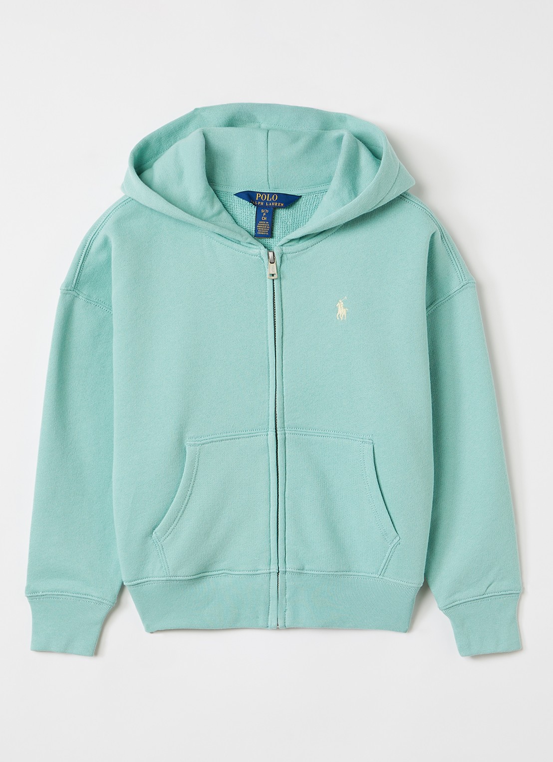 Ralph Lauren Sweatvest met logo - voorkant turquoise