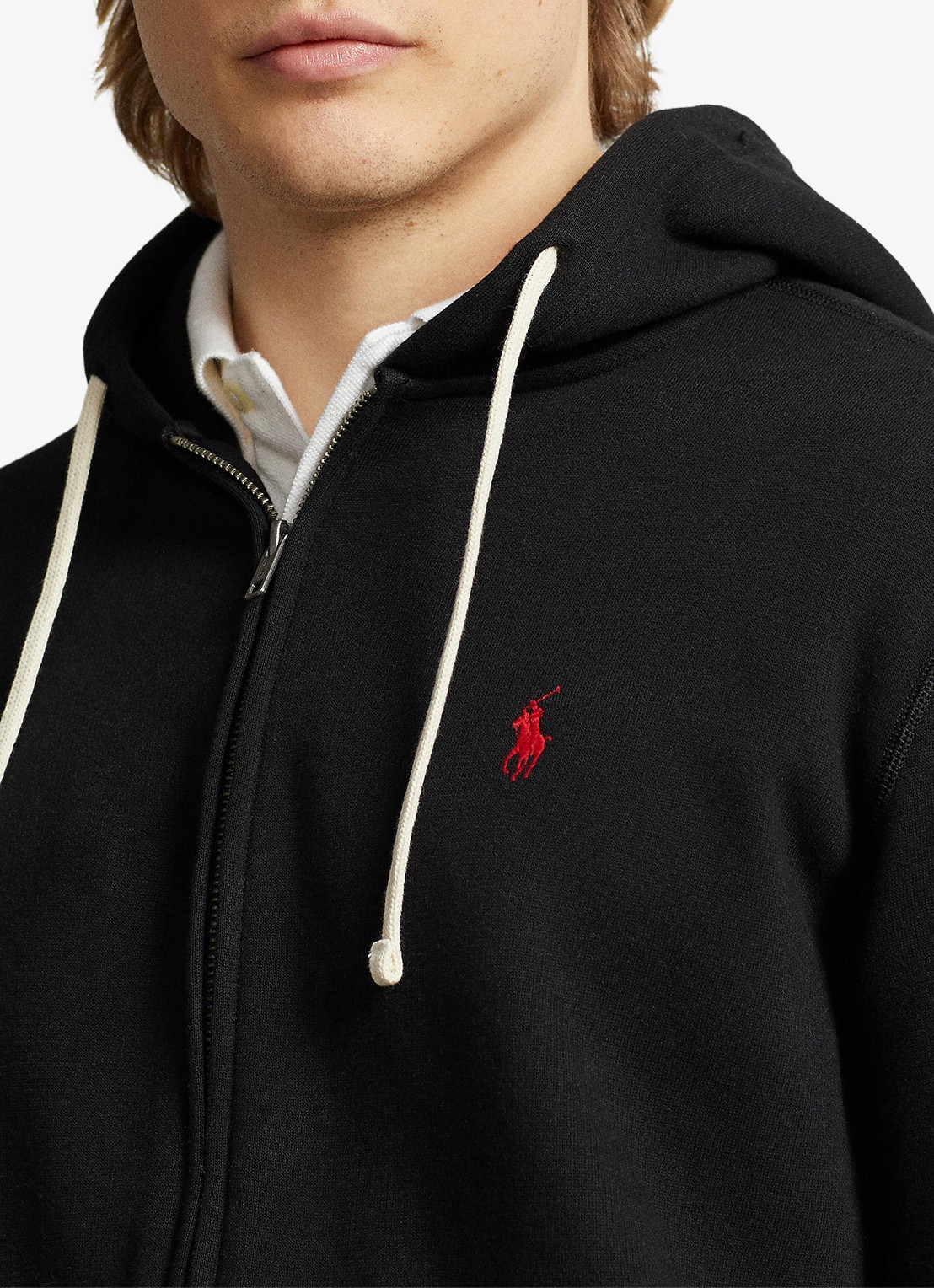 Ralph Lauren Sweatvest met logoborduring en capuchon  - detail 5 zwart