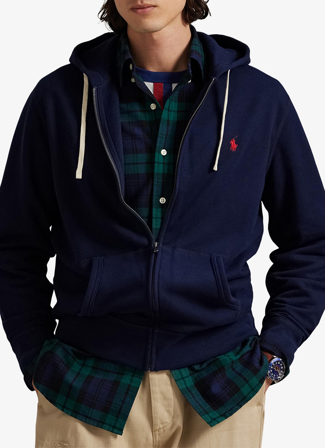 Ralph Lauren Sweatvest met logoborduring en capuchon  - detail 4 cruise navy / donkerblauw