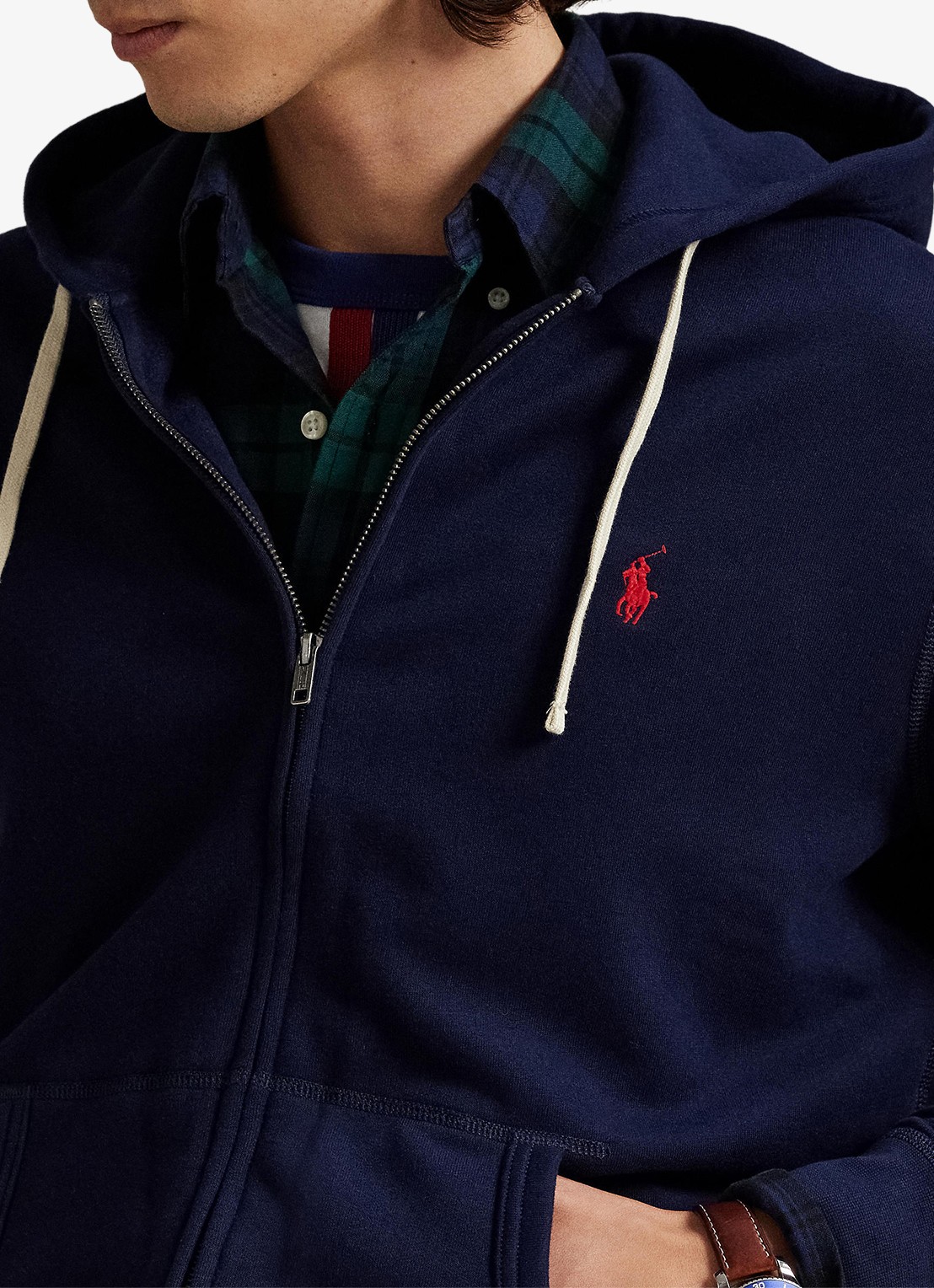 Ralph Lauren Sweatvest met logoborduring en capuchon  - detail 7 cruise navy / donkerblauw