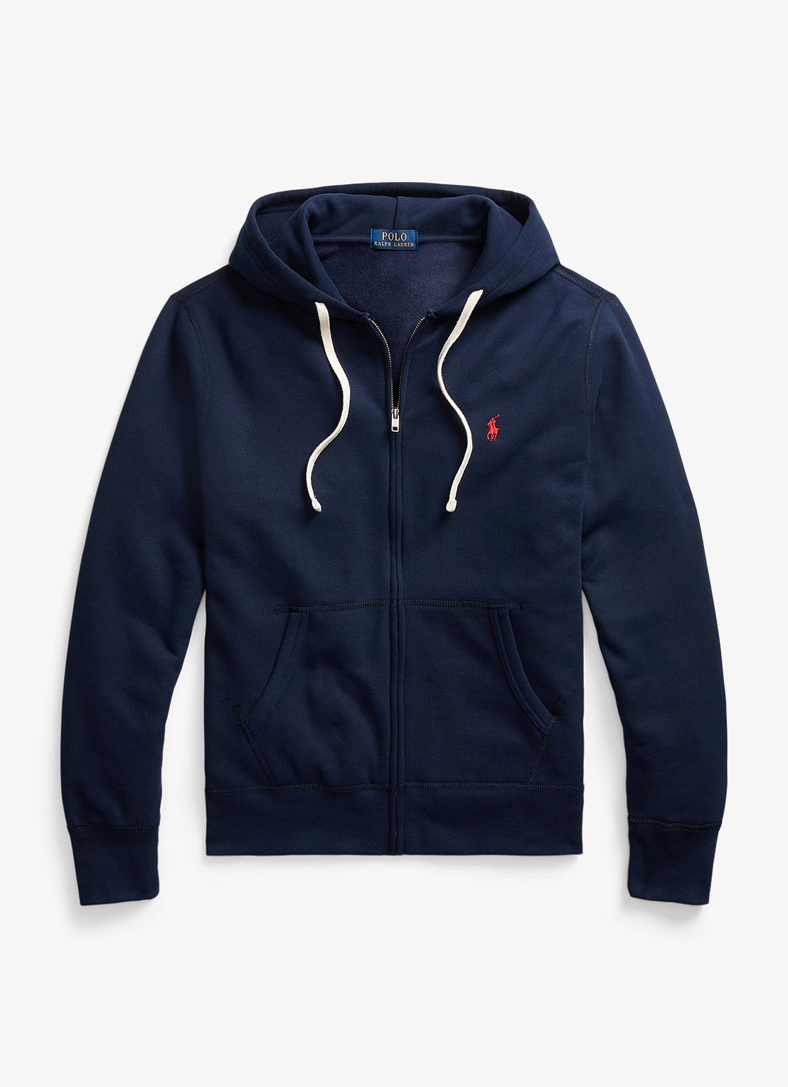 Ralph Lauren Sweatvest met logoborduring en capuchon  - voorkant 3 cruise navy / donkerblauw
