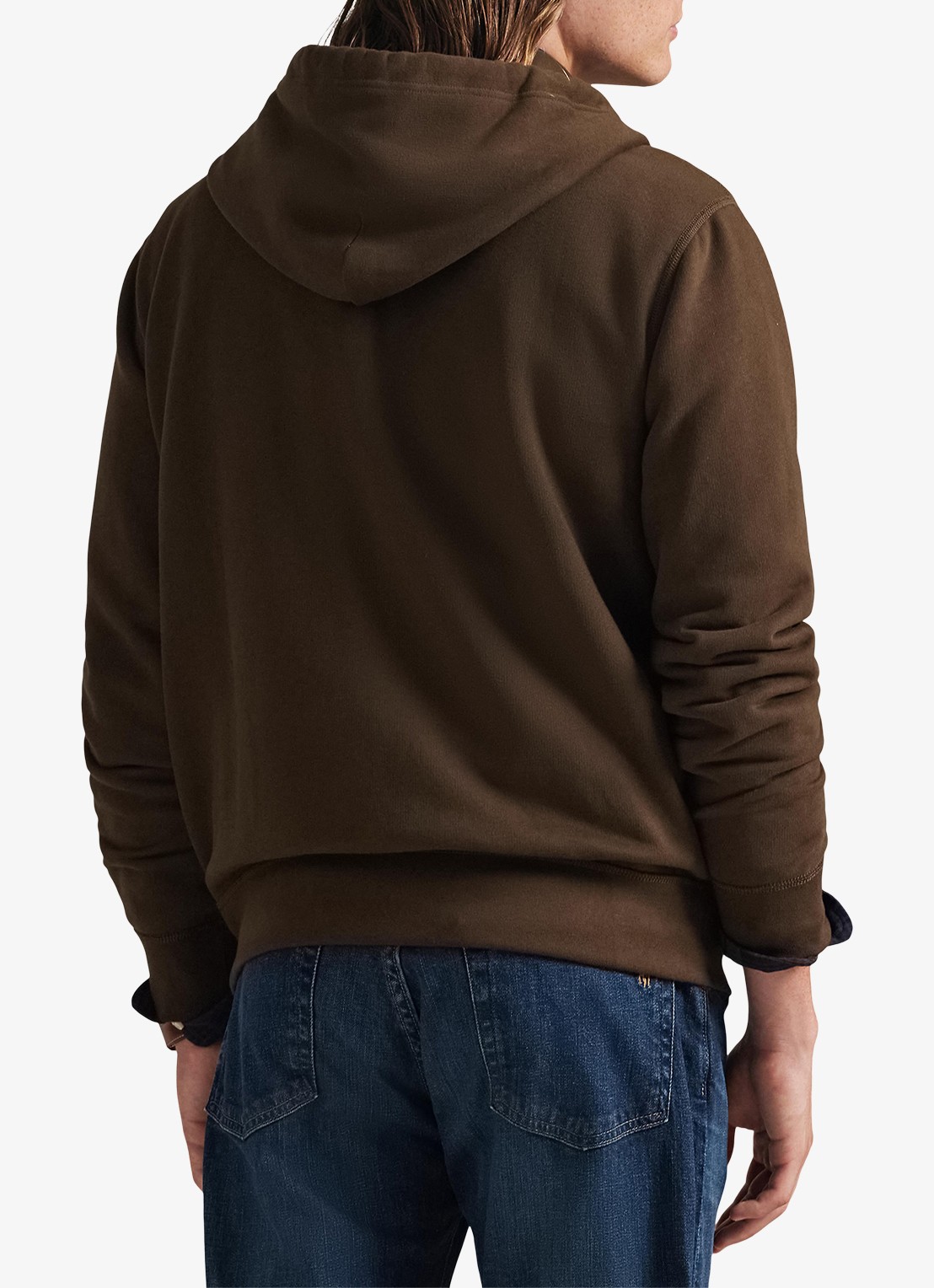 Ralph Lauren Sweatvest met logoborduring en capuchon  - achterkant nutmeg brown / bruin