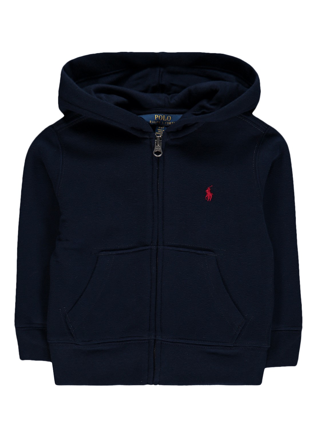 Ralph Lauren Sweatvest met logoborduring en capuchon - voorkant 2 donkerblauw
