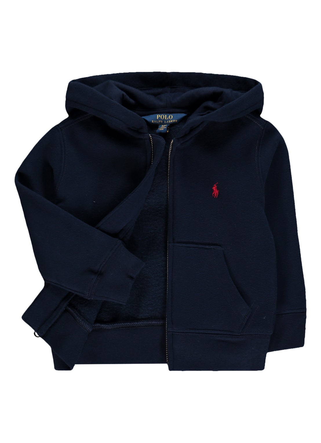 Ralph Lauren Sweatvest met logoborduring en capuchon - voorkant 3 donkerblauw
