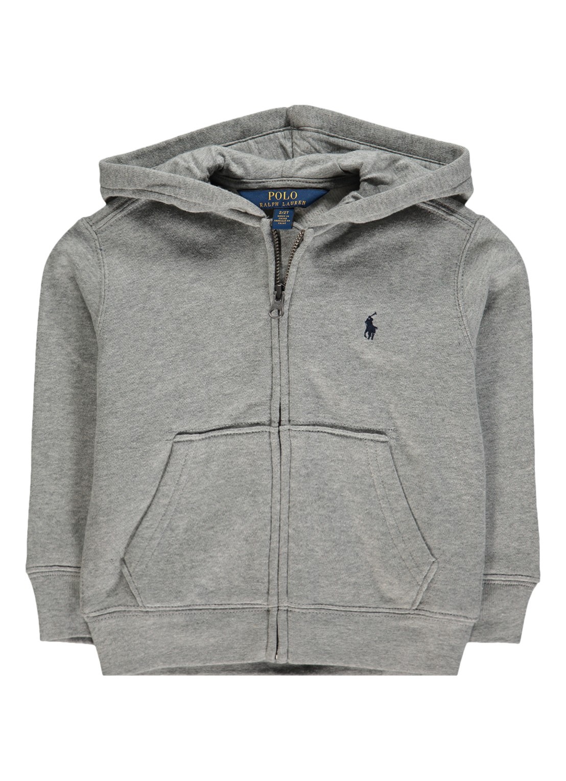 Ralph Lauren Sweatvest met logoborduring - voorkant grijsmele