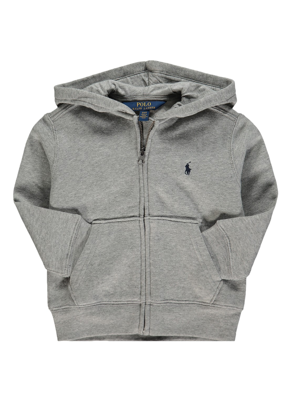 Ralph Lauren Sweatvest met logoborduring - voorkant 2 grijsmele