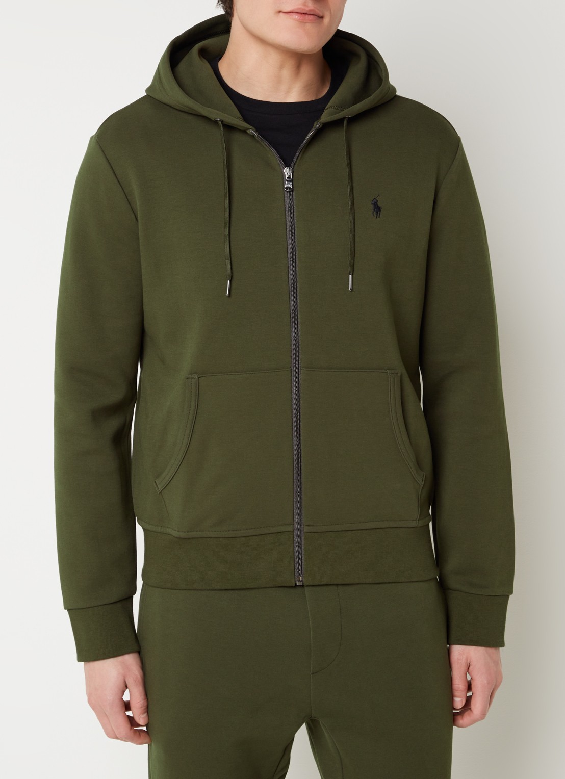 Ralph Lauren Sweatvest met steekzakken en logoborduring - detail 4 company olive / legergroen