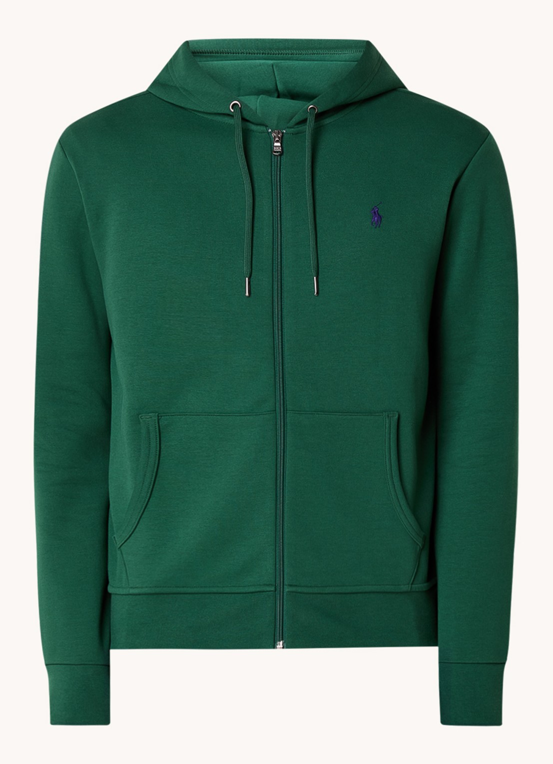 Ralph Lauren Sweatvest met steekzakken en logoborduring - voorkant 4 vintage pine / donkergroen