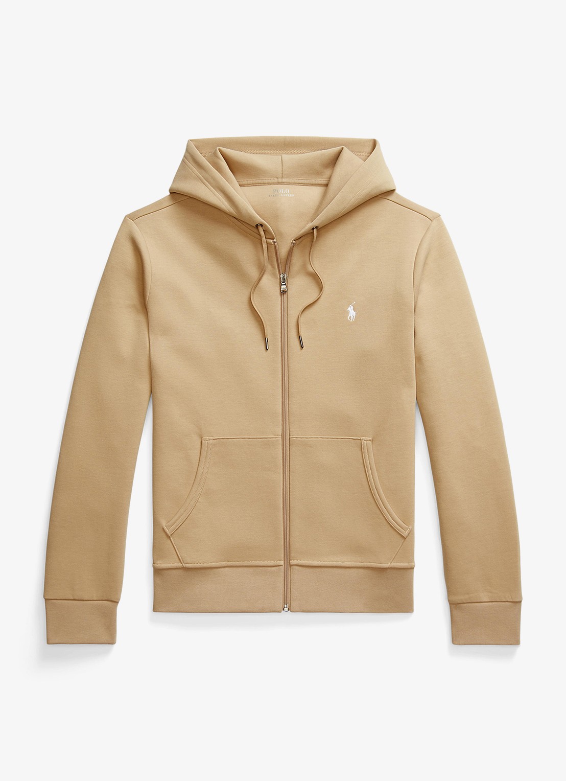 Ralph Lauren Sweatvest met steekzakken en logoborduring - voorkant 7 vintage khaki / khaki