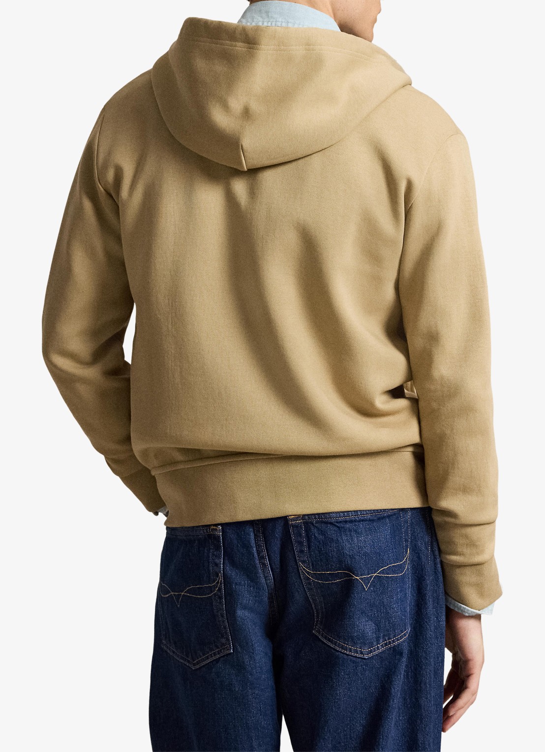 Ralph Lauren Sweatvest met steekzakken en logoborduring - achterkant 3 surrey tan