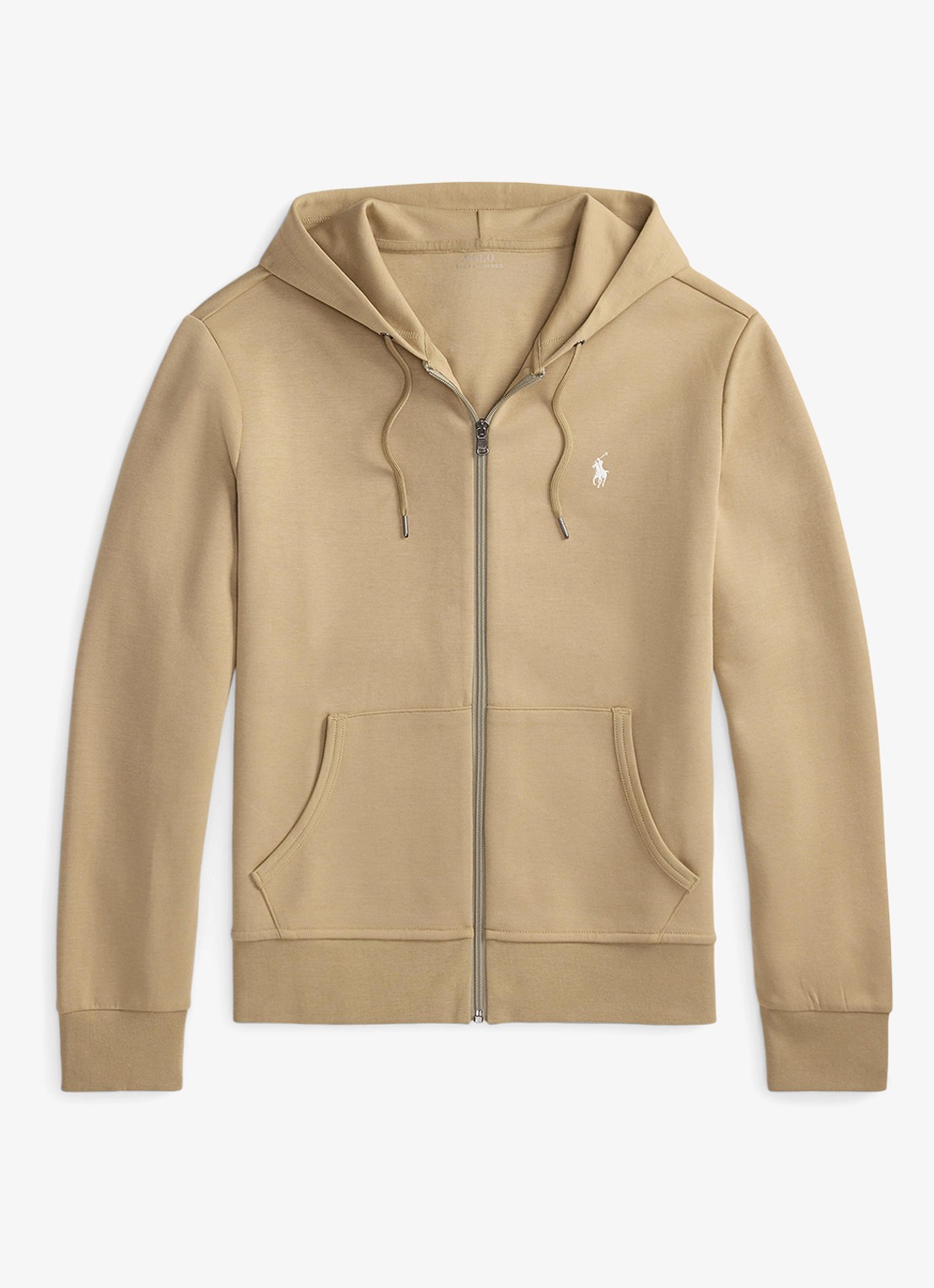 Ralph Lauren Sweatvest met steekzakken en logoborduring - voorkant 4 surrey tan