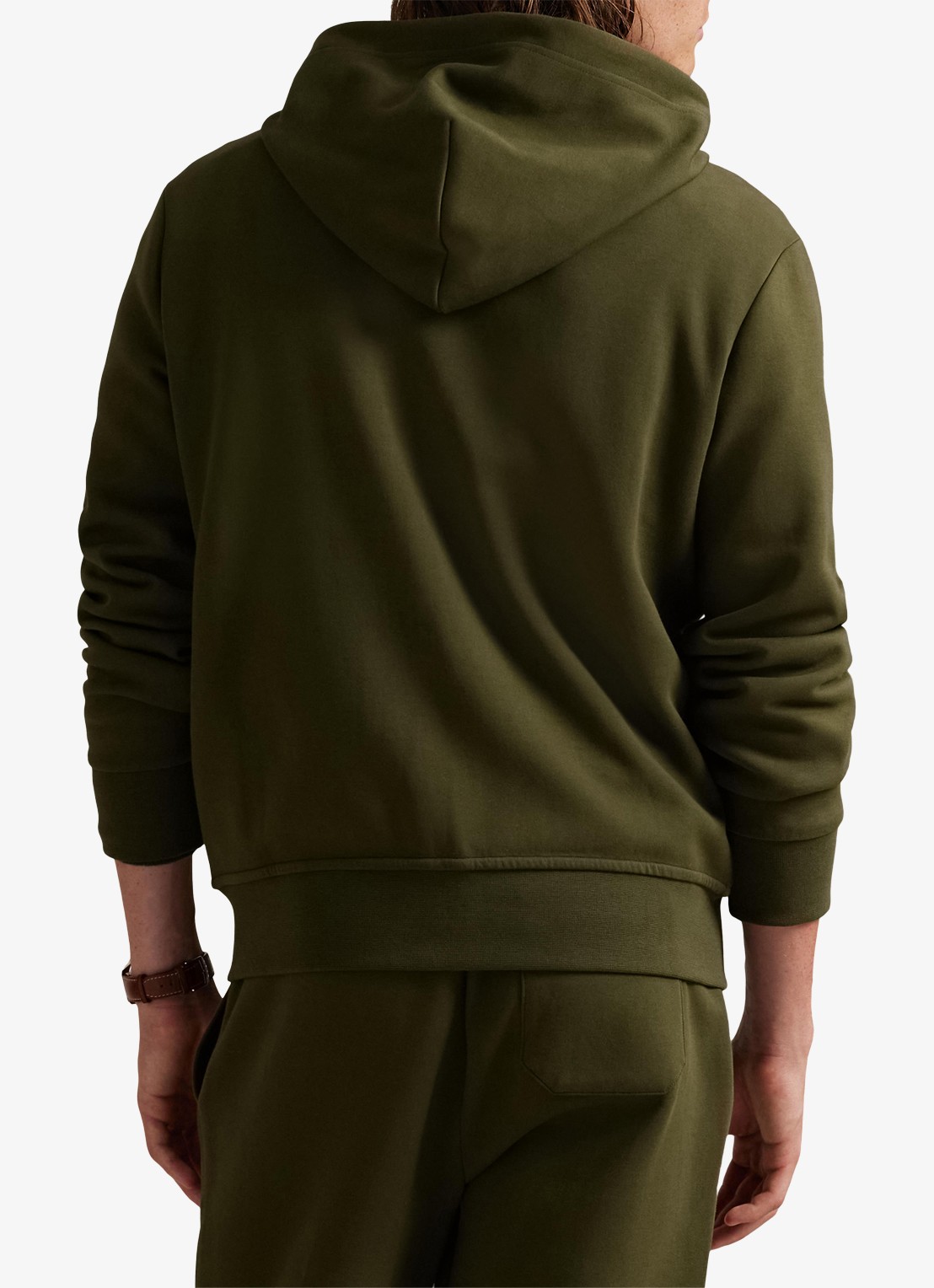 Ralph Lauren Sweatvest met steekzakken en logoborduring - achterkant company olive / olijfgroen