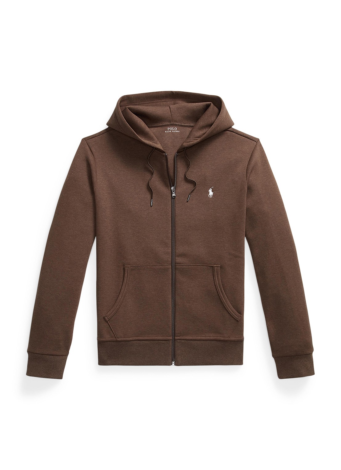 Ralph Lauren Sweatvest met steekzakken en logoborduring - voorkant 4 nutmeg brown heather