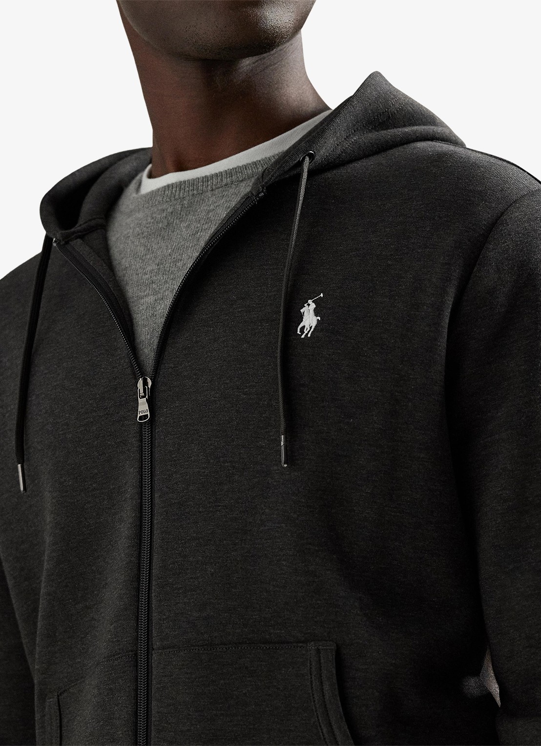 Ralph Lauren Sweatvest met steekzakken en logoborduring - detail 5 dark charcoal heather