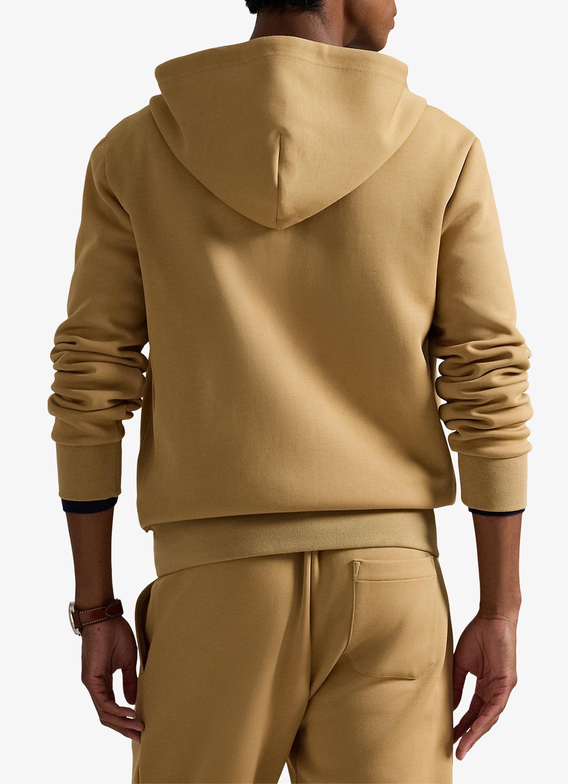 Ralph Lauren Sweatvest met steekzakken en logoborduring - achterkant classic camel