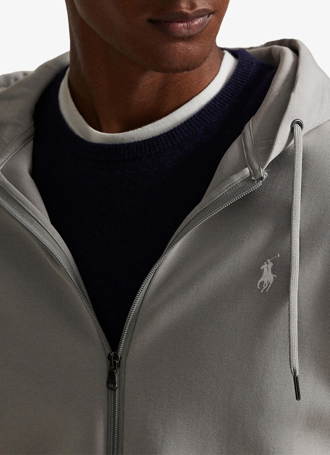 Ralph Lauren Sweatvest met steekzakken en logoborduring - detail 3 soft grey