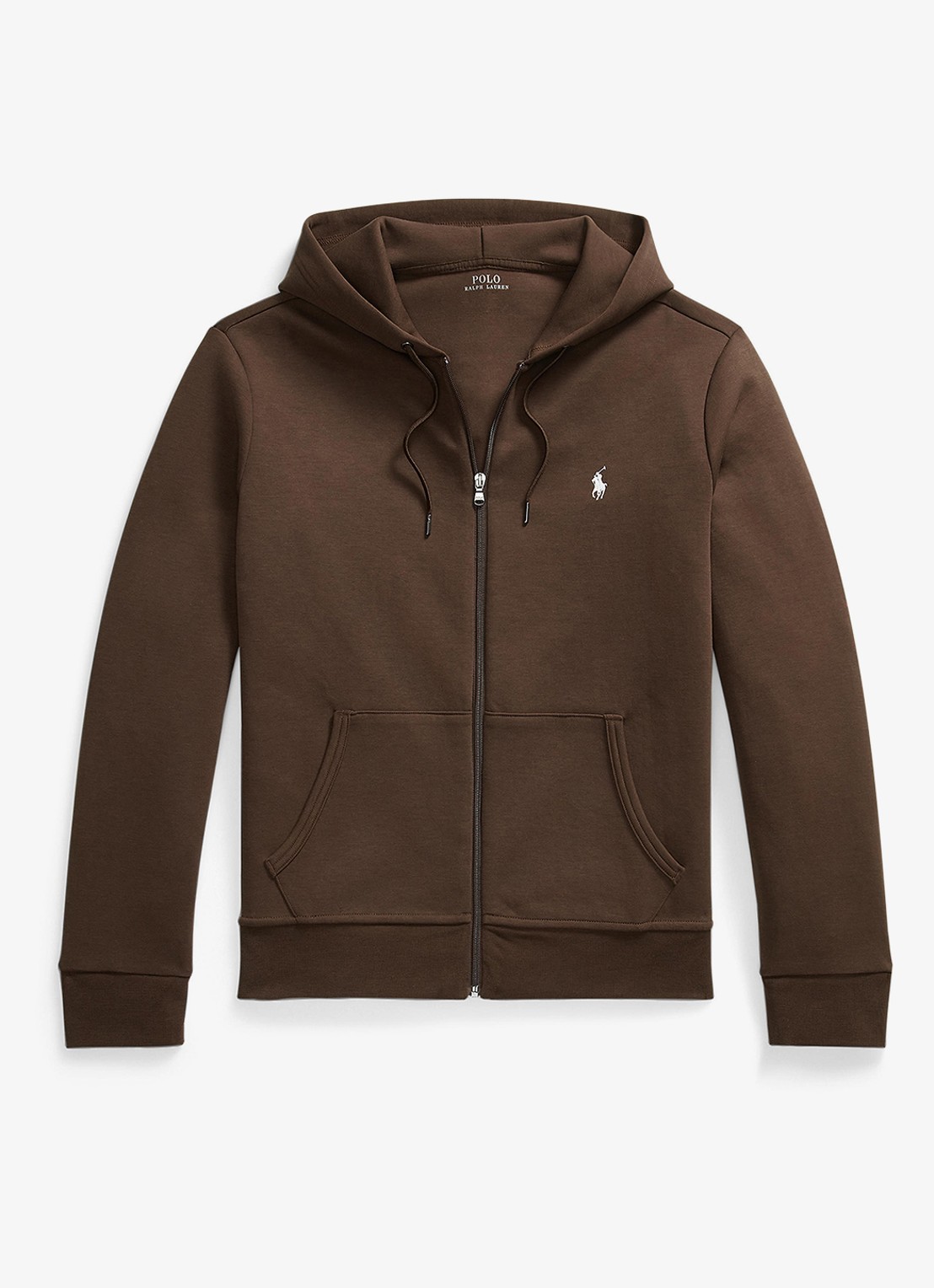 Ralph Lauren Sweatvest met steekzakken en logoborduring - voorkant 2 nutmeg brown