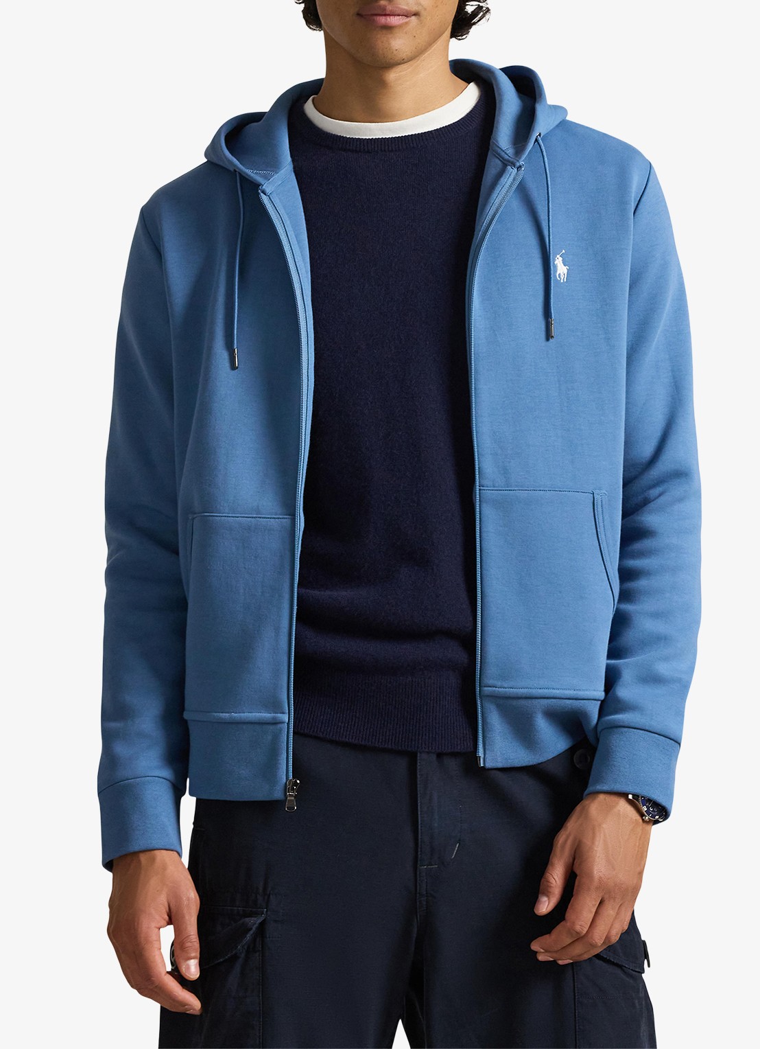 Ralph Lauren Sweatvest met steekzakken en logoborduring - detail 2 delta blue