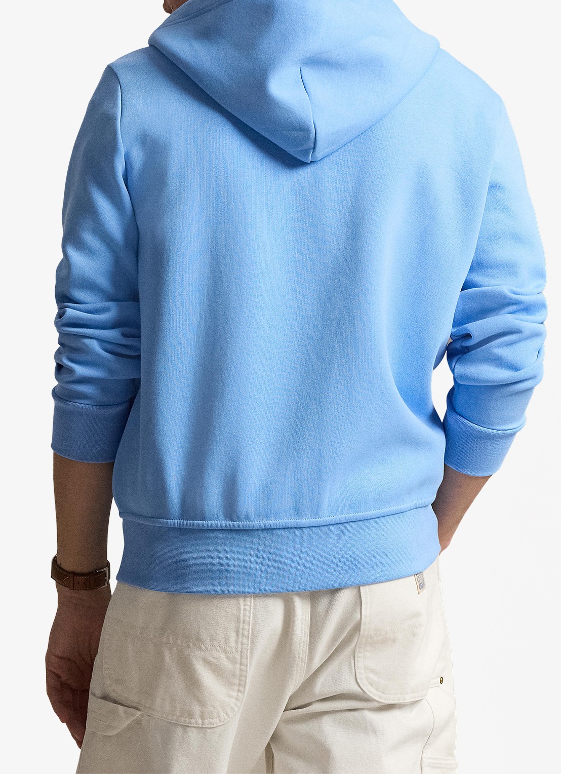 Ralph Lauren Sweatvest met steekzakken en logoborduring - achterkant chatham blue