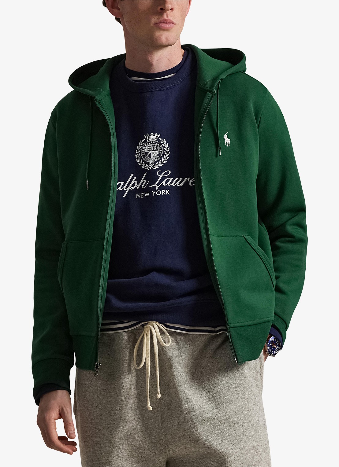 Ralph Lauren Sweatvest met steekzakken en logoborduring - detail 4 new forest