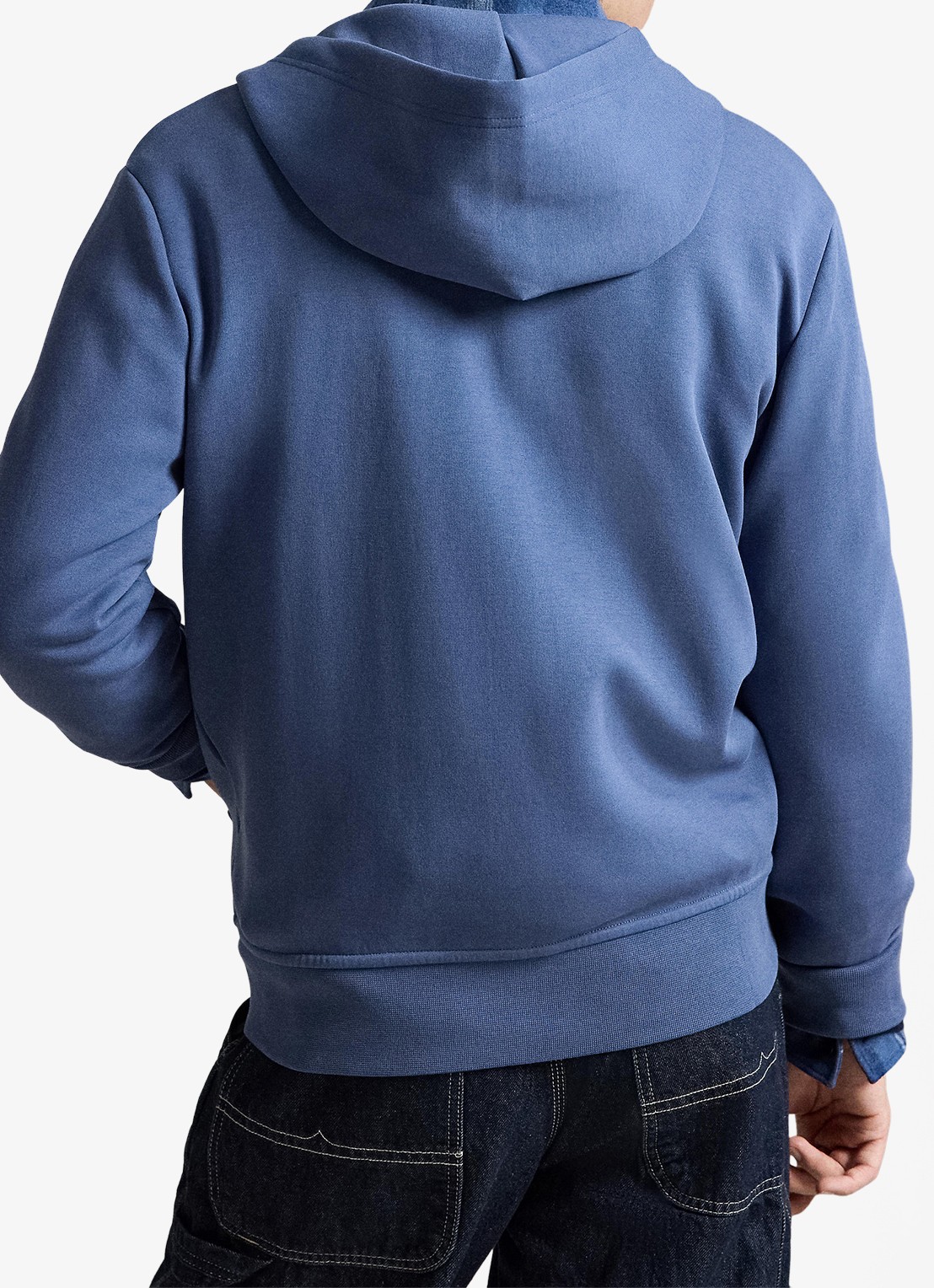 Ralph Lauren Sweatvest met steekzakken en logoborduring - achterkant earth blue / blauw