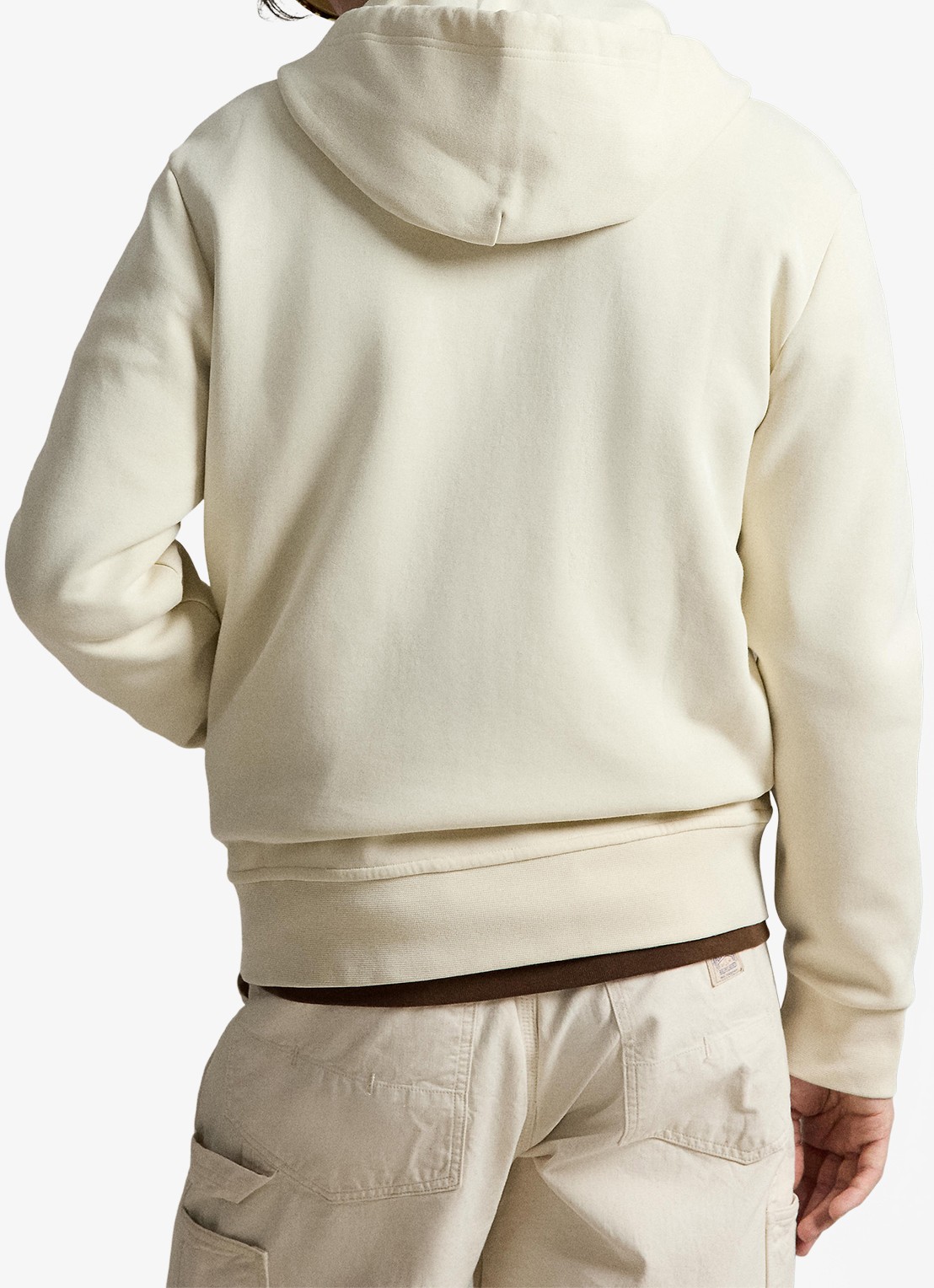 Ralph Lauren Sweatvest met steekzakken en logoborduring - achterkant 3 guide cream / crème