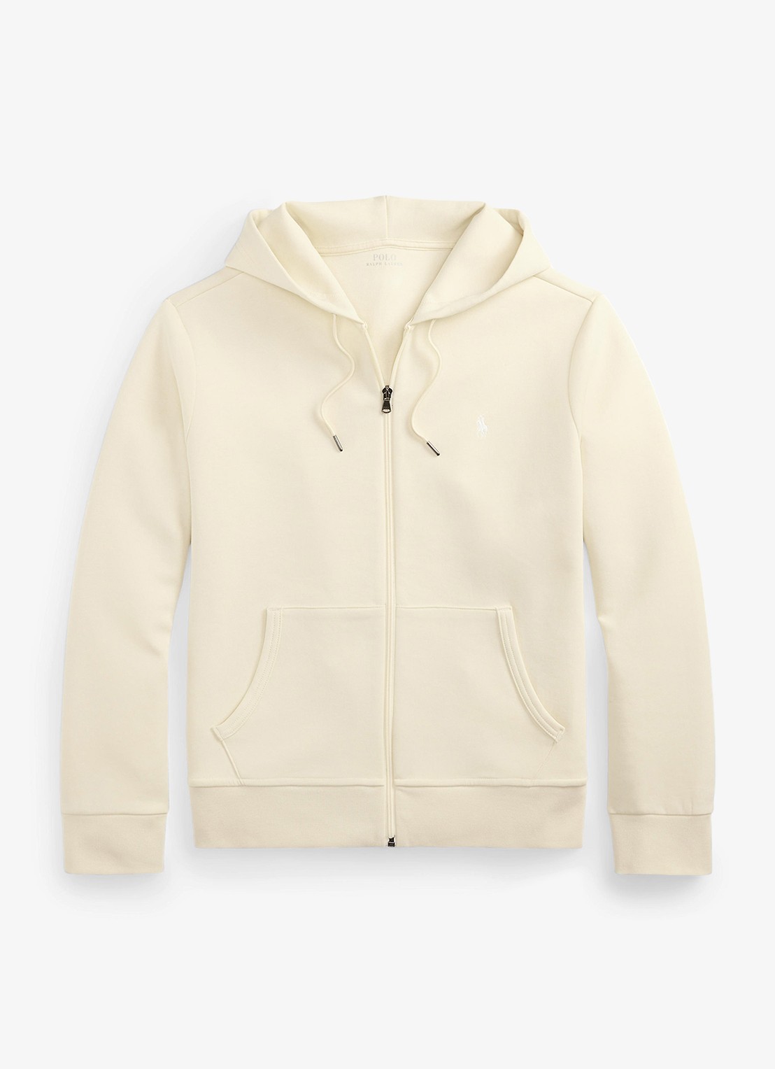 Ralph Lauren Sweatvest met steekzakken en logoborduring - voorkant guide cream / crème