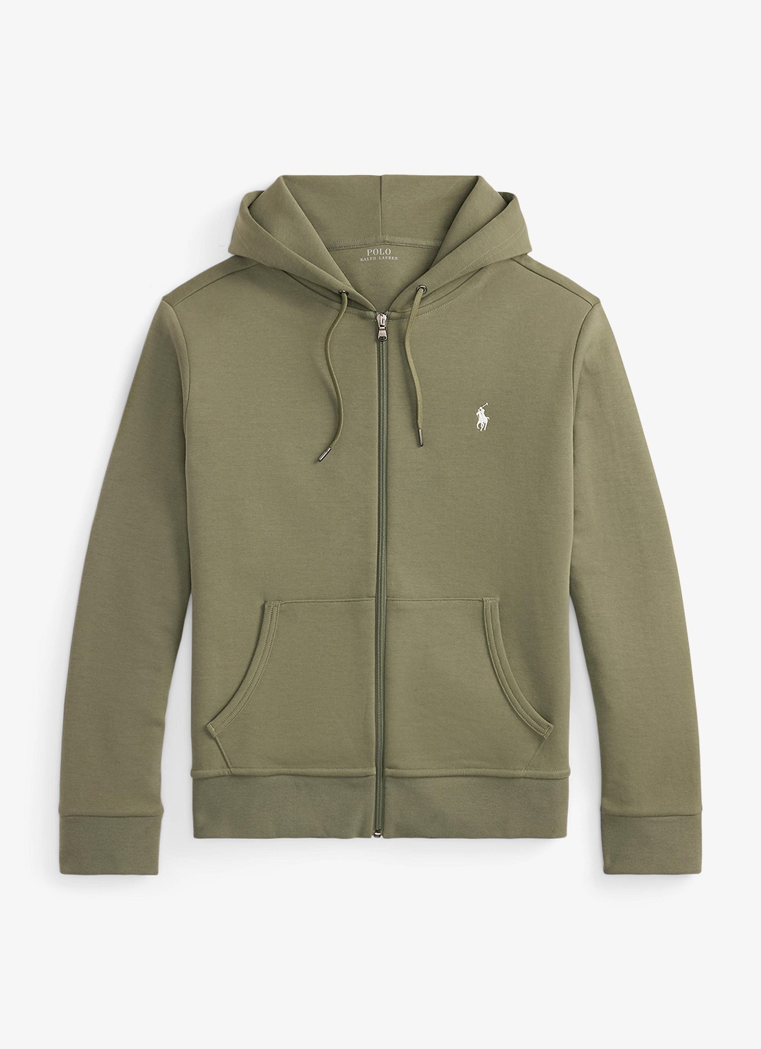 Ralph Lauren Sweatvest met steekzakken en logoborduring - voorkant 3 cruise olive / olijfgroen