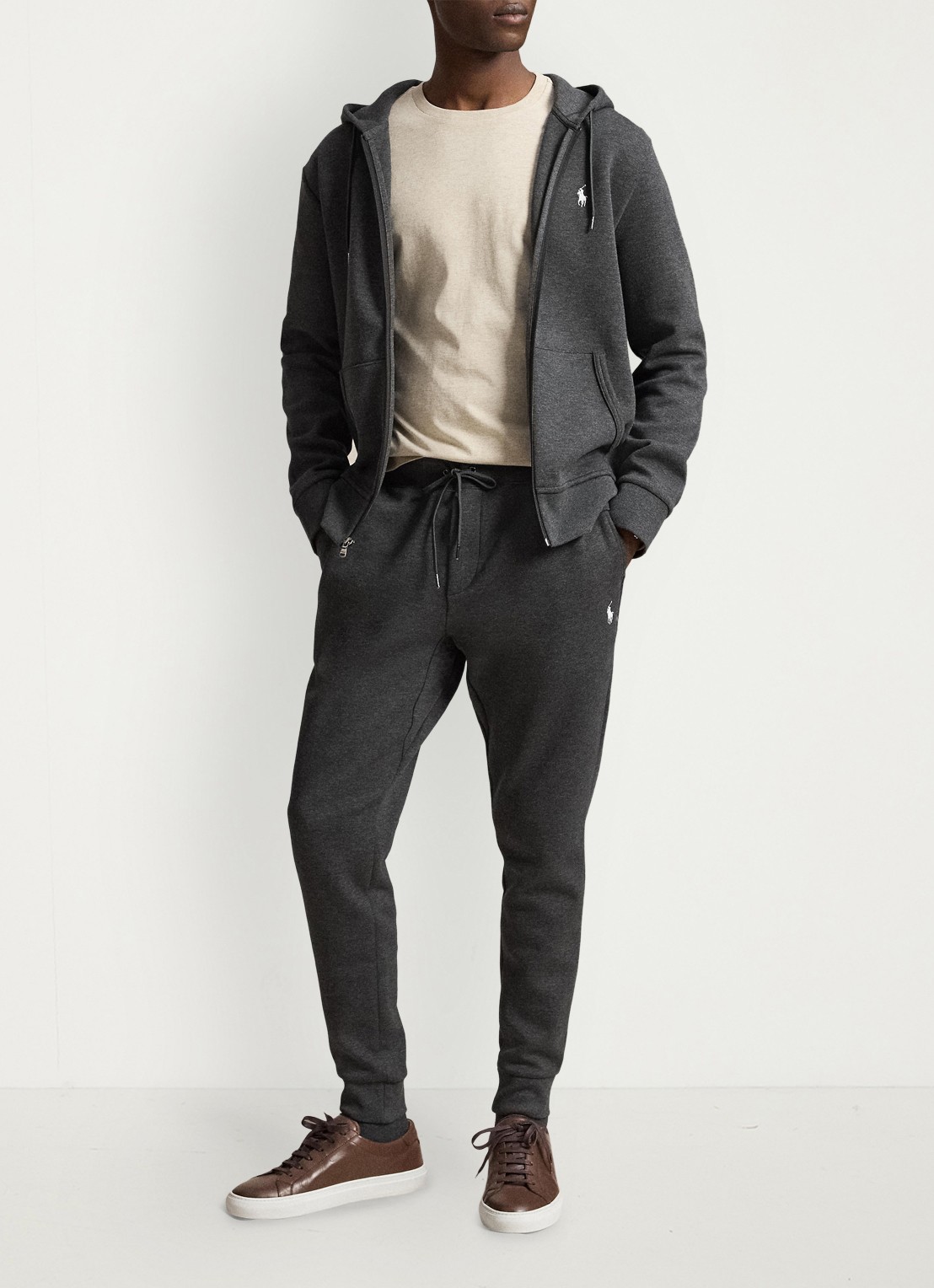 Ralph Lauren Sweatvest met steekzakken en logoborduring - detail 4 windsor heather / donkergrijs
