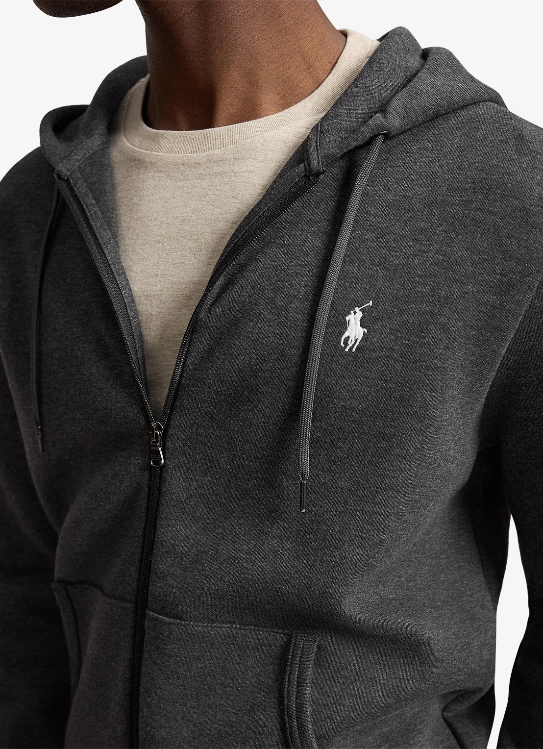 Ralph Lauren Sweatvest met steekzakken en logoborduring - detail 5 windsor heather / donkergrijs