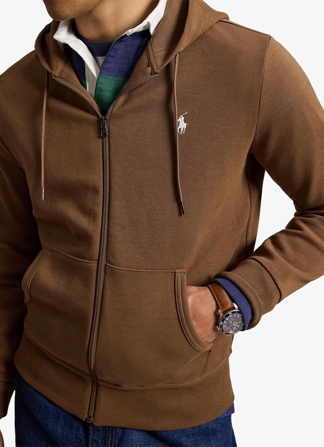 Ralph Lauren Sweatvest met steekzakken en logoborduring - detail 4 luggage brown / bruin