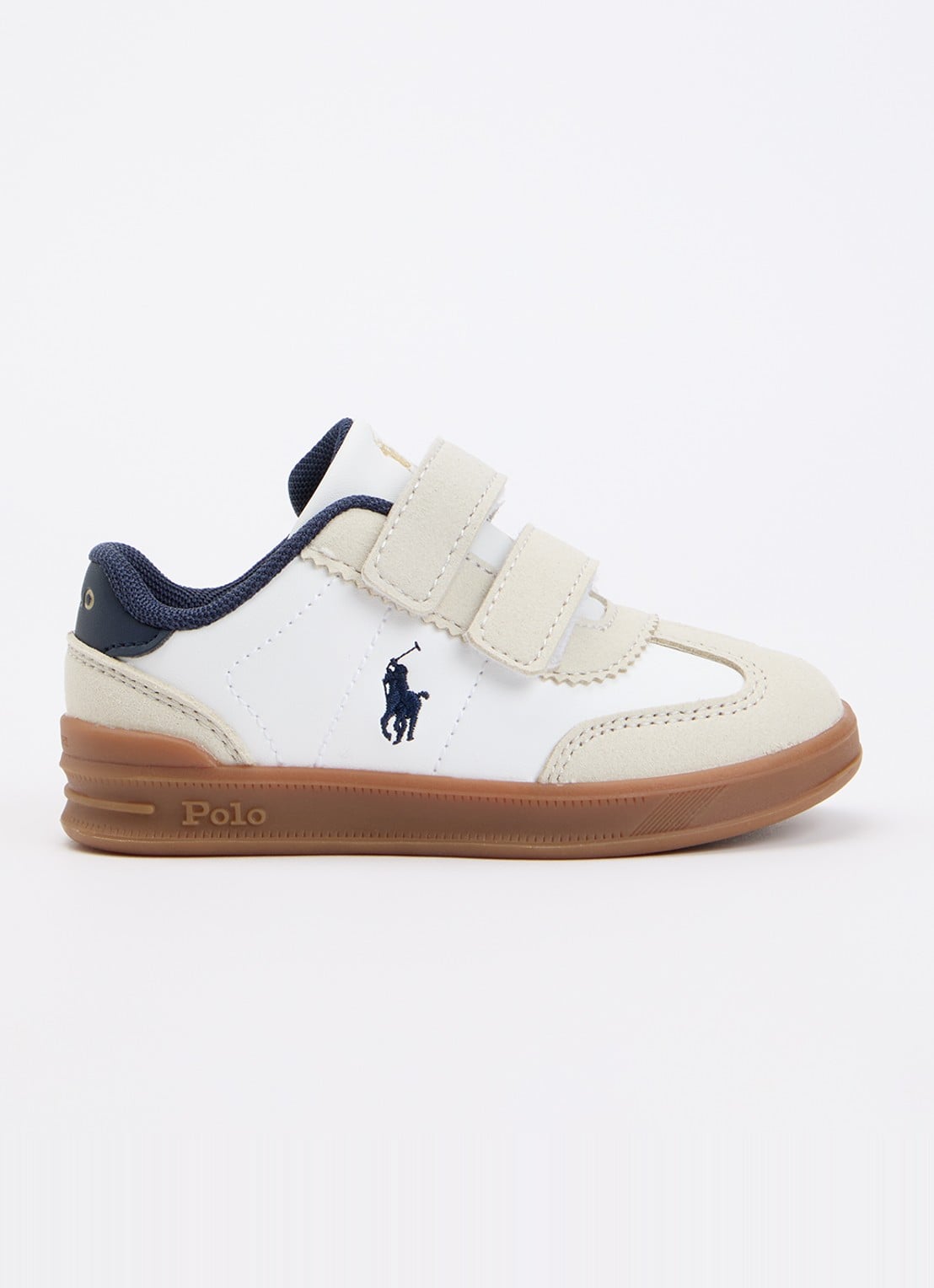 Ralph Lauren T-Hollis sneaker met logo  - voorkant 2 wit
